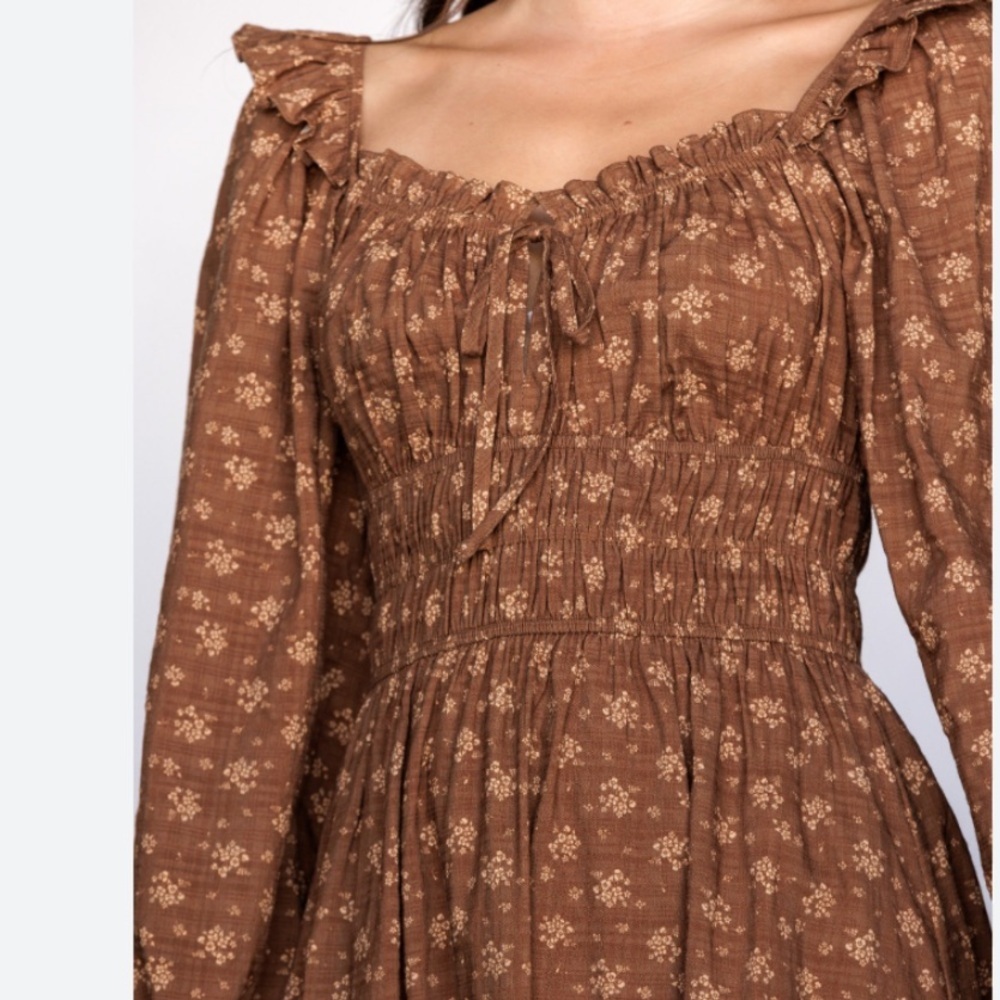 Faded Rose off shoulder Floral Dress EUC